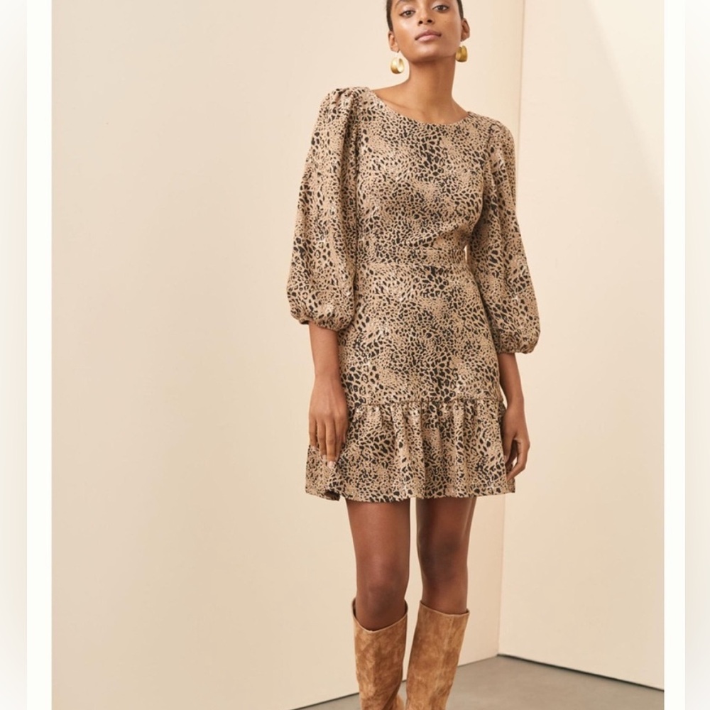 Maeve by Anthropology Leopard Print Cutout Dress